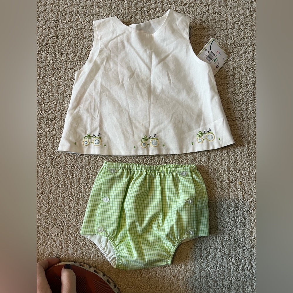 Tractor diaper set